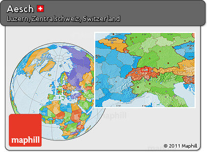 Political Location Map of Aesch