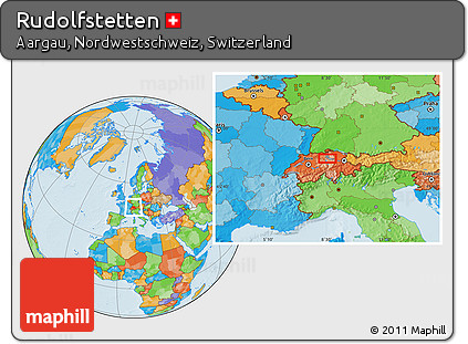Political Location Map of Rudolfstetten