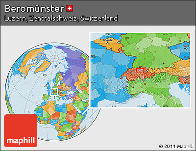 Political Location Map of Beromünster