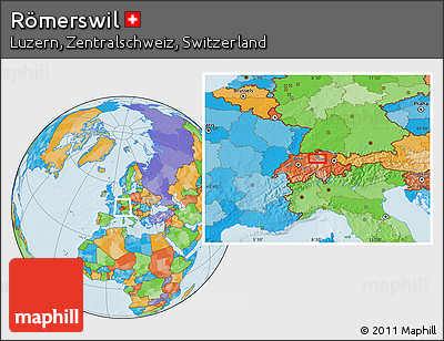 Political Location Map of Römerswil