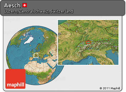 Satellite Location Map of Aesch