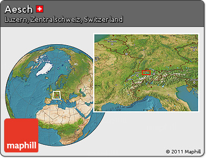Satellite Location Map of Aesch
