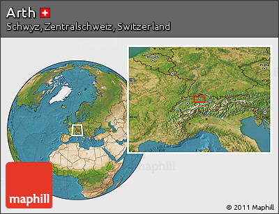 Satellite Location Map of Arth