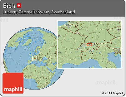 Savanna Style Location Map of Eich