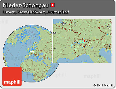 Savanna Style Location Map of Nieder-Schongau
