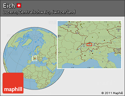 Savanna Style Location Map of Eich