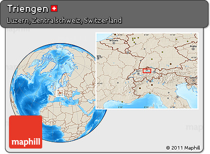 Shaded Relief Location Map of Triengen