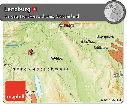 Physical Map of Lenzburg