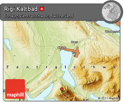 Physical Map of Rigi Kaltbad