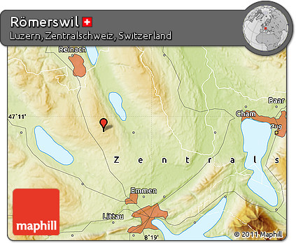 Physical Map of Römerswil