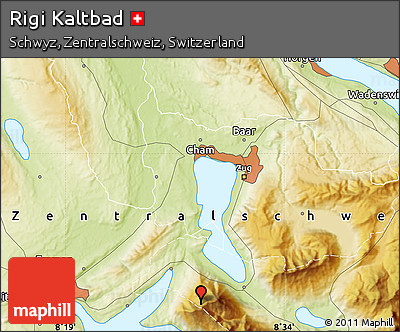 Physical Map of Rigi Kaltbad