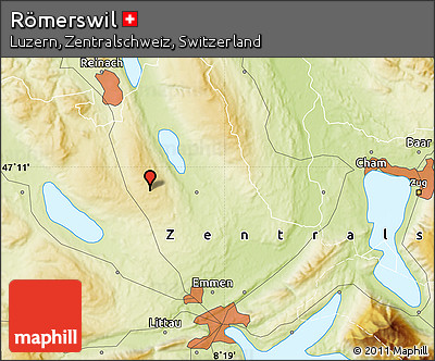 Physical Map of Römerswil