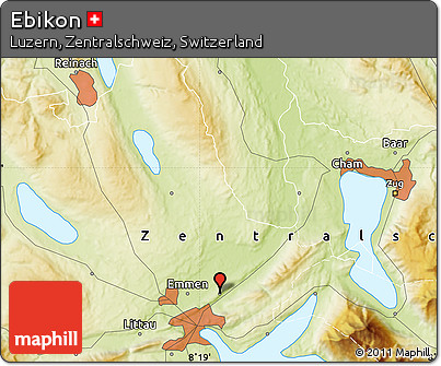 Physical Map of Ebikon