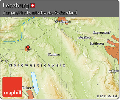 Physical Map of Lenzburg