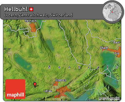 Satellite Map of Hellbühl