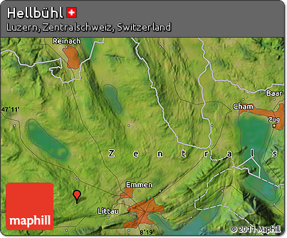 Satellite Map of Hellbühl