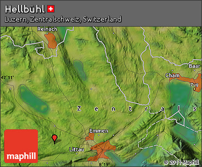 Satellite Map of Hellbühl