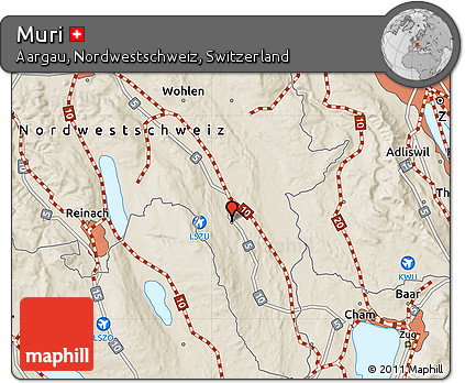 Shaded Relief Map of Muri