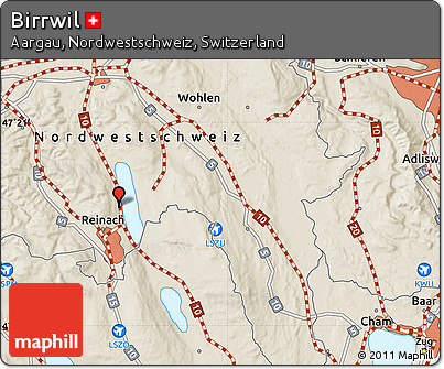 Shaded Relief Map of Birrwil