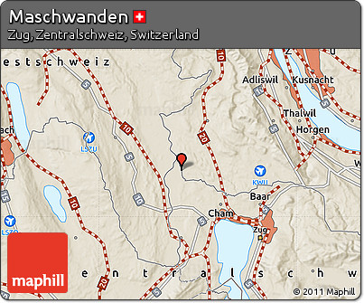 Shaded Relief Map of Maschwanden