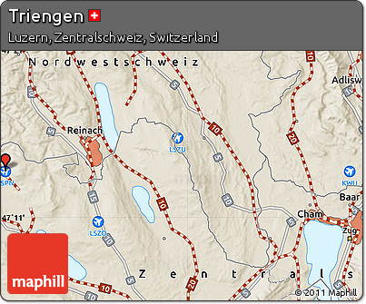 Shaded Relief Map of Triengen