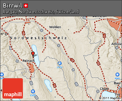 Shaded Relief Map of Birrwil