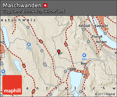Shaded Relief Map of Maschwanden