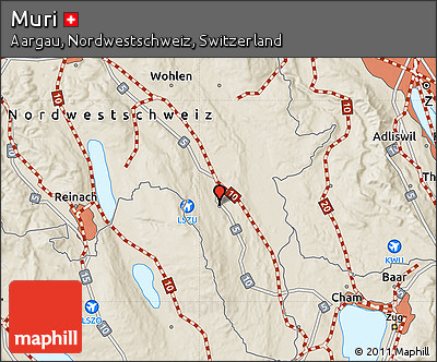 Shaded Relief Map of Muri