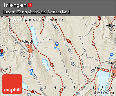 Shaded Relief Map of Triengen