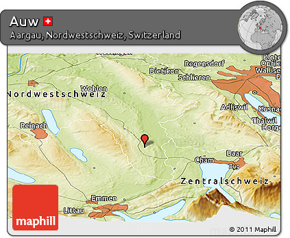 Physical Panoramic Map of Auw