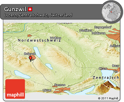 Physical Panoramic Map of Gunzwil
