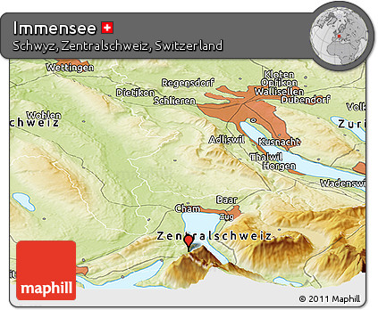 Physical Panoramic Map of Immensee