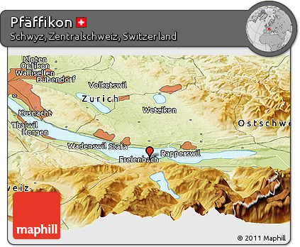 Physical Panoramic Map of Pfäffikon