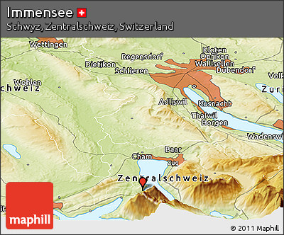 Physical Panoramic Map of Immensee