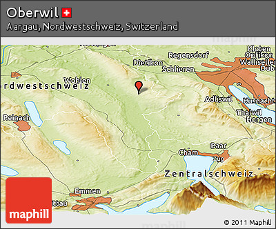Physical Panoramic Map of Oberwil