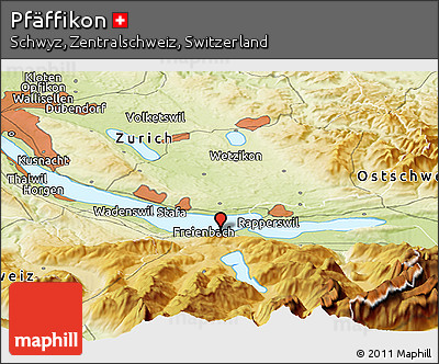 Physical Panoramic Map of Pfäffikon