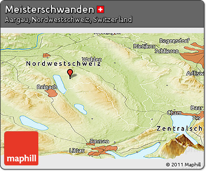 Physical Panoramic Map of Meisterschwanden