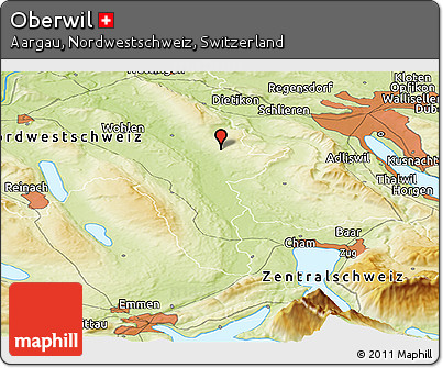 Physical Panoramic Map of Oberwil
