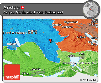 Political Panoramic Map of Aristau