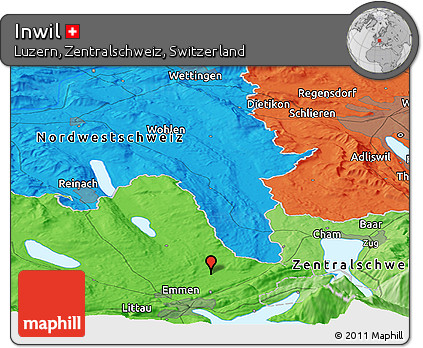 Political Panoramic Map of Inwil