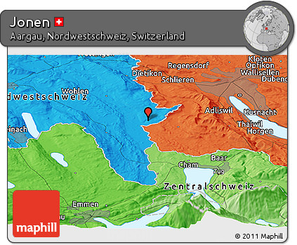 Political Panoramic Map of Jonen