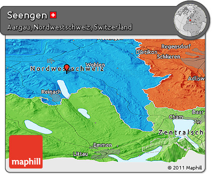 Political Panoramic Map of Seengen