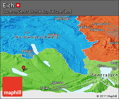 Political Panoramic Map of Eich