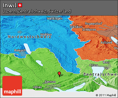 Political Panoramic Map of Inwil