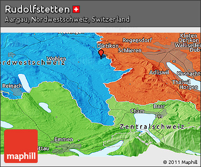 Political Panoramic Map of Rudolfstetten