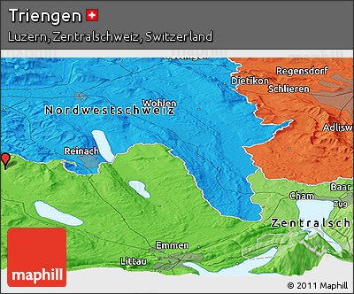Political Panoramic Map of Triengen