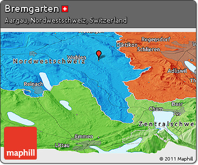 Political Panoramic Map of Bremgarten