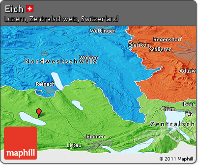 Political Panoramic Map of Eich