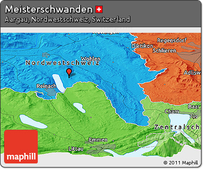 Political Panoramic Map of Meisterschwanden