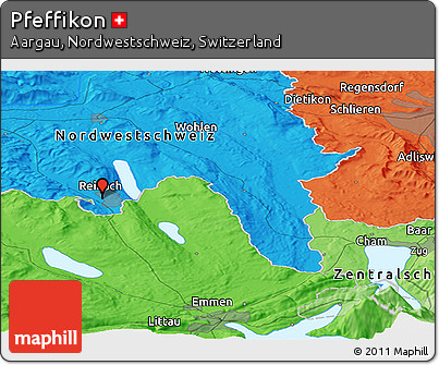 Political Panoramic Map of Pfeffikon
